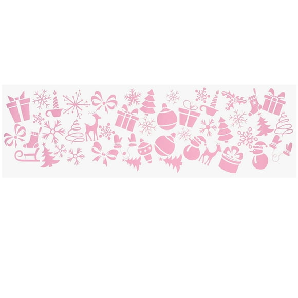 Stickers Muraux Décoratifs de la Série Christmas Stickers Muraux Autocollants Muraux de Pépinière en Papier (Rose)