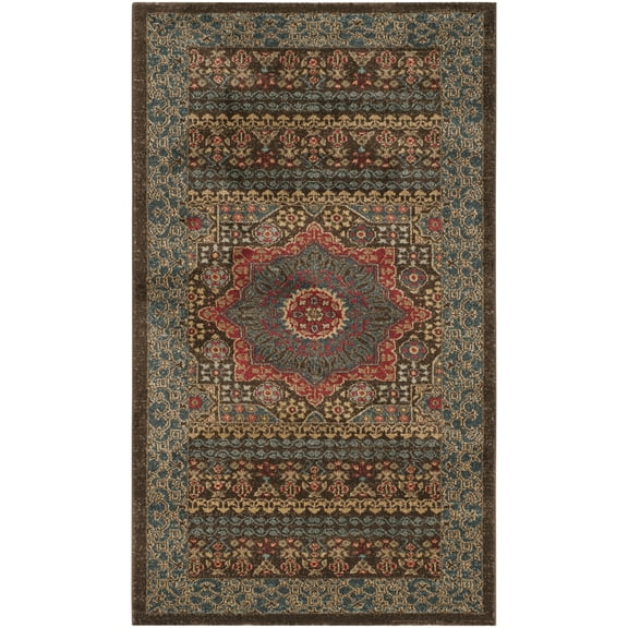 SAFAVIEH Mahal Lidija Oriental Area Rug, Navy/Red, 2'2" x 4'