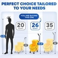 thumbnail image 5 of Commercial Mop Bucket with Wringer on Wheels, Heavy Duty Industrial Mop Bucket and Wringer, Side-Press Bucket with Wringer Set for Home Office Restaurant Business, 26-Quart Yellow, 5 of 9