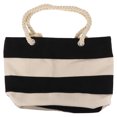 thumbnail image 2 of Miangastore 1Pc Stripe Canvas Portable Bag Picnic Zipper Shopping Bag (Assorted Color), 2 of 8