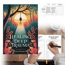 Clearance Notebook under $10,Deep Trauma Workbook: 200 Prompt. Trauma Journal | 206 Page Guided Workbook | Canva Template Included