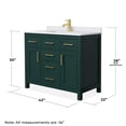 thumbnail image 5 of Wyndham Collection Beckett 42" Wood Single Bathroom Vanity in Gold/Green, 5 of 6