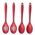 thumbnail image 1 of 4 cucharas de silicona para cocinar, resistentes al calor, diseño higiénico, utensilios de cocina, cucharas para mezclar para cocinar, hornear, revolver y mezclar (negro), 1 of 5