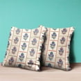 thumbnail image 4 of Amrita Sen Designs  18 x 18 in. Hamsa Hand Paisley Duo Suede Blown & Closed Pillow - Off White & Red, 4 of 4