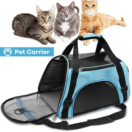 Pet Carrier Dog Cat Lightweight Washable Travel Bag Portable Soft Sided Comfort Travel Tote Case Airline Approved