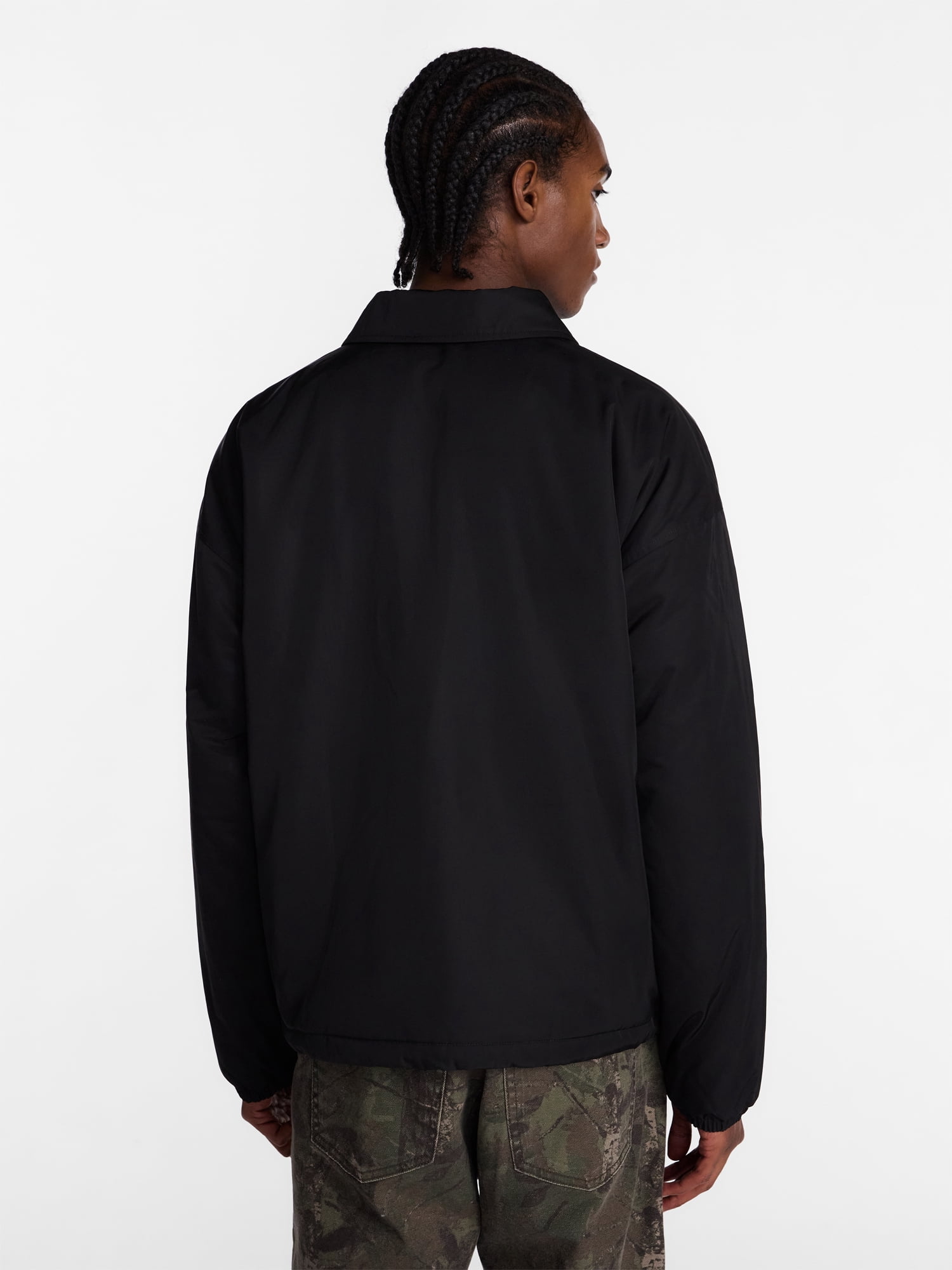 No Boundaries Coaches Jacket with Long Sleeves, Men's S-3XL