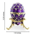 thumbnail image 3 of Jeweled Golden Arches on Purple Enamel Royal Inspired Imperial Easter Egg 2.25 Inches, 3 of 7
