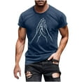 thumbnail image 2 of Jinhomg Mens Everyday Tees Big and Tall Comfy Short Sleeve Round Neck T Shirts 2025 Fashion Graphic Pullover Tops Spring Summer Going Out Wear Holiday Navy M, 2 of 5