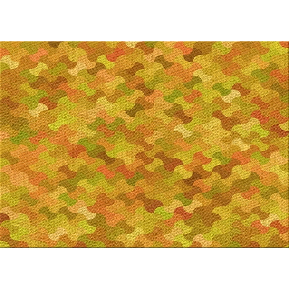 Ahgly Company Machine Washable Indoor Rectangle Transitional Neon Orange Area Rugs, 3' x 5'