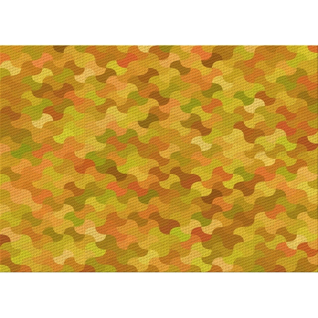 Ahgly Company Machine Washable Indoor Rectangle Transitional Neon Orange Area Rugs, 8' x 10'