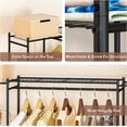 thumbnail image 2 of Portable Closet Wardrobe, Metal Clothing Rack with 8 Shelves & 1 Hang Rod, Free Standing Closet Rack for Hanging Clothes Closet Organizers and Storage, 63"*63"*12", Black, 2 of 2