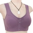 thumbnail image 5 of CFLVAEK Front Closure Bras for Women Plus Size Wireless Bralette Comfort Full Coverage Beauty Back Bra Breathable Push Up Brassiere Purple 36, 5 of 6