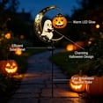 thumbnail image 5 of DAMAI Solar Halloween Ghost & Pumpkin Moon Garden Stake Light,Metal Crescent Frame With Reading Ghost Figurine with Hanging Pumpkin Lantern, Decoration for Lawn Patio Yard Garden Outdoor, 5 of 9