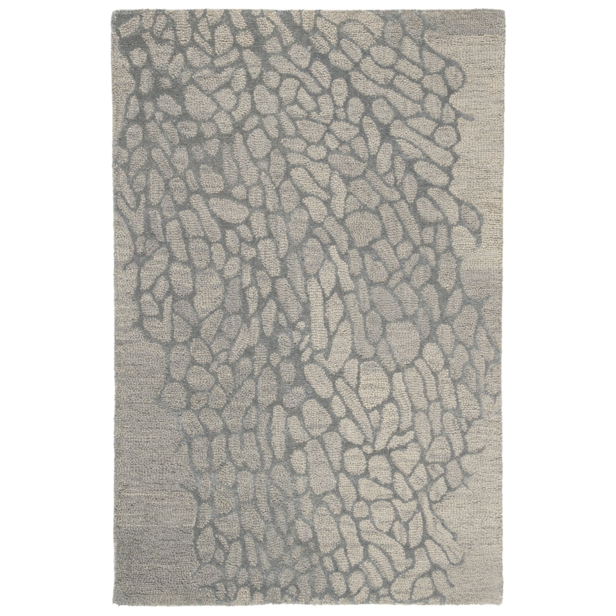 SAFAVIEH Blossom Clarence Abstract Wool Area Rug, Grey, 6' x 6' Square