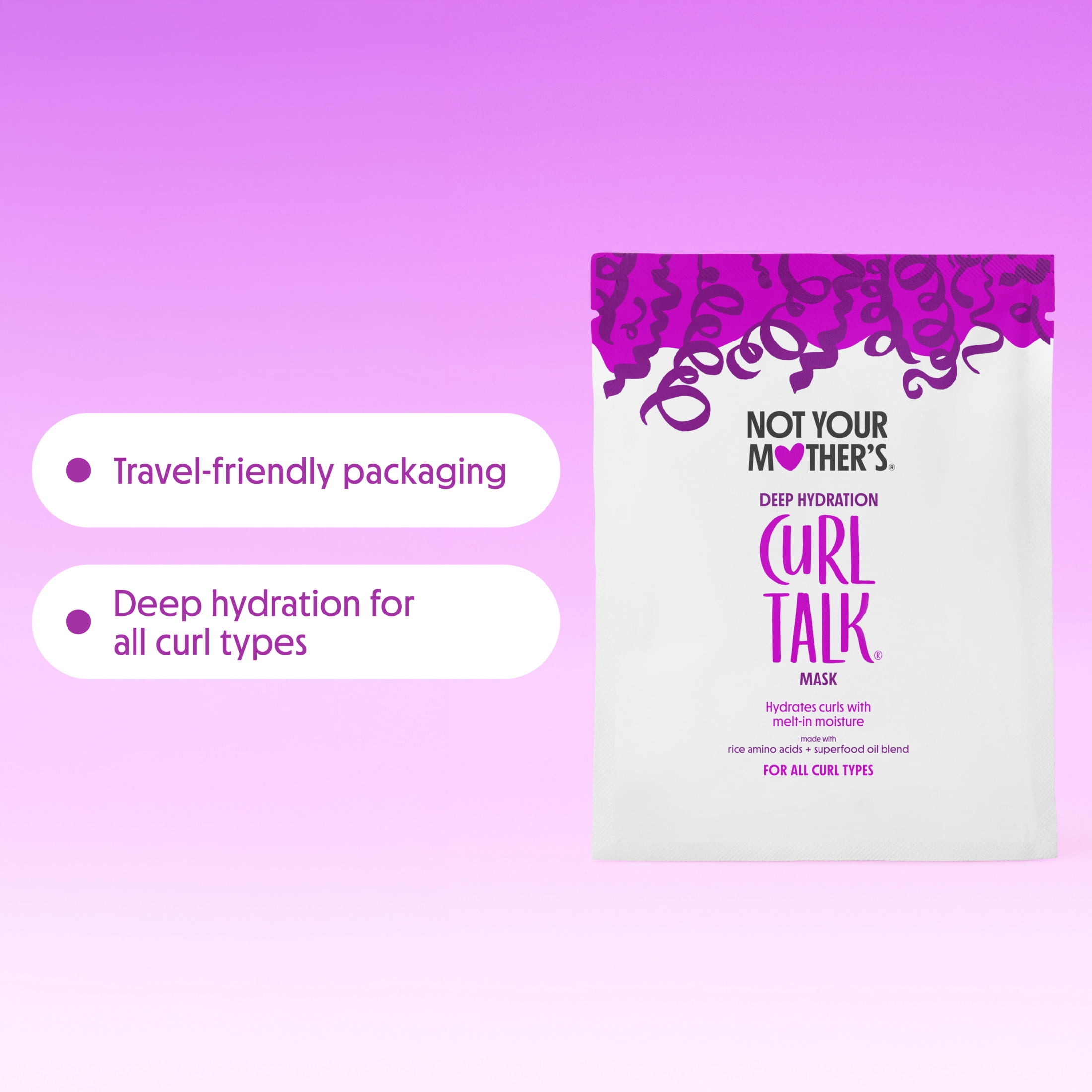 Not Your Mother's Curl Talk Hydration Hair Mask Sachet, On-The-Go Hydration, 1.75 oz