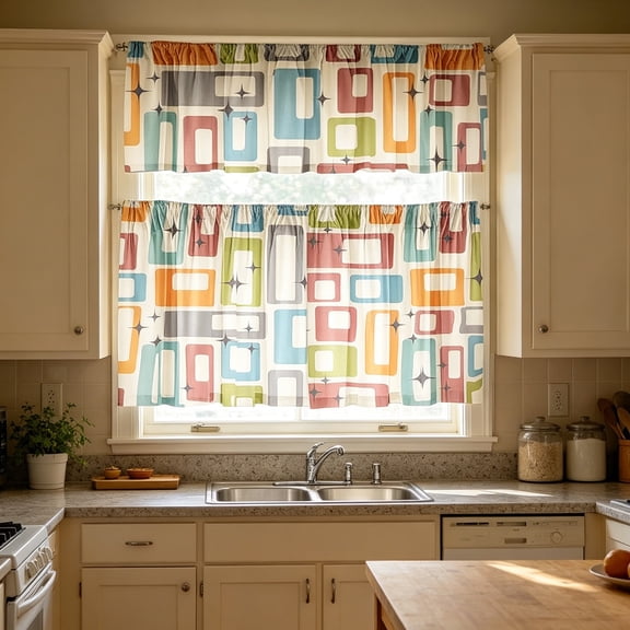 Gumesh Kitchen Curtains, Short Non-See-Through Privacy Tier Curtains, Light Filtering Semi Sheer Small Window Drapes for Bathroom Cafe, 3Pcs