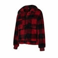 thumbnail image 6 of jsaierl Women's Fuzzy Fleece Jacket Casual Plaid Button Down Teddy Jacket Coat Outerwear, 6 of 9