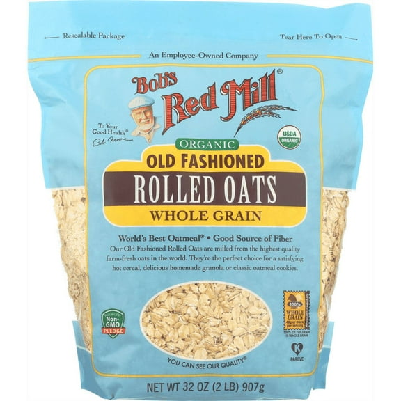 Bob's Red Mill Old Fashioned Organic Rolled Oats 32 oz Pkg pack of 2