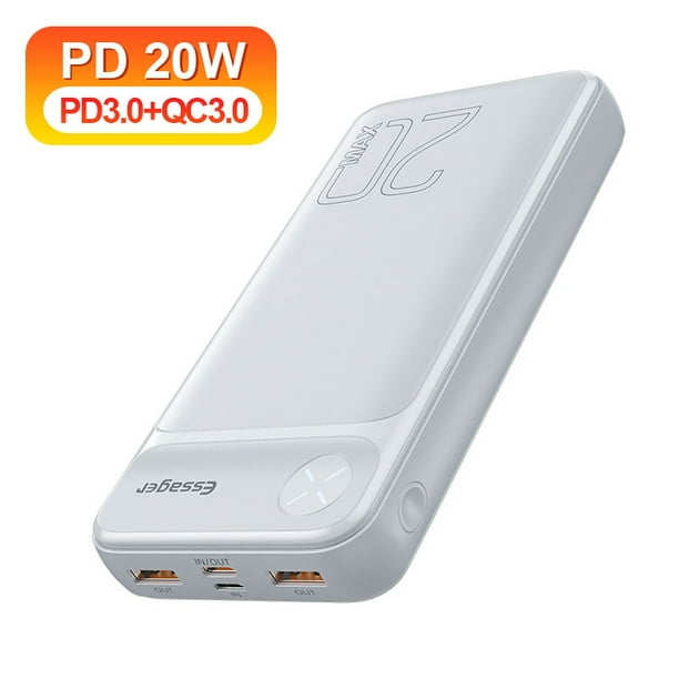 Essager Power Bank 20000mAh Paquete de batería externa 20000 mAh Powerbank PD 20W Cargador portátil de carga rápida para iPhone Poverbank Tan Jianjun unisex