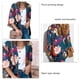 thumbnail image 4 of Chaqueta para mujer, transpirable, amigable con la piel, frente abierto, estampado floral, para fiesta en casa, color burdeos, 3XL, 4 of 5