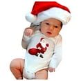 thumbnail image 2 of Zshosam Newborn Christmas Bodysuits Baby Girl 1st Birthday Printed Romper Embroidery Christmas Bodysuit Clothes Size 12 18 Months,(Red 12-18 Months), 2 of 2