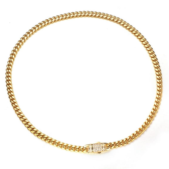 Leander stainless steel necklace, available in various sizes from 6-10 mm wide, offers a variety of functions. It's luxurious yet stylish, complementing any outfit and perfect for everyday wear.