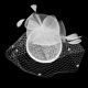 thumbnail image 4 of Sombrero de plumas  para mujer facial Blanco Colco mini sombrero superior, 4 of 7