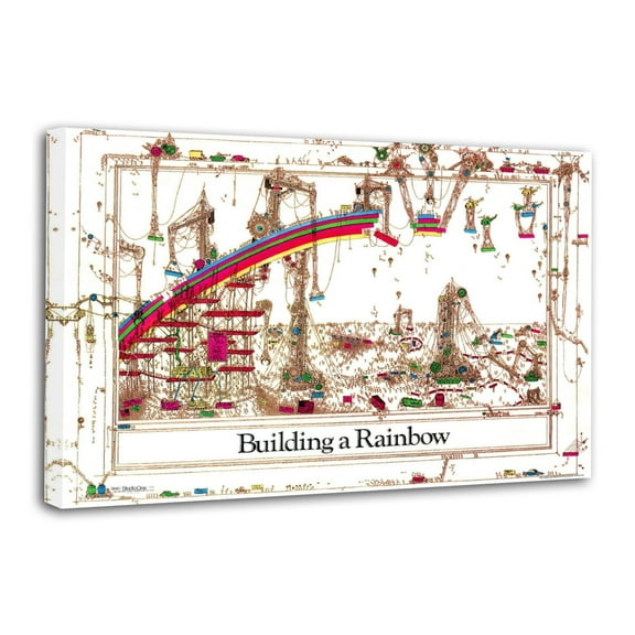 Building A Rainbow Vintage Wall Art Poster Gifts Bedroom Prints Home Decor Hanging Picture Canvas Painting Posters 24x36inch(60x90cm)