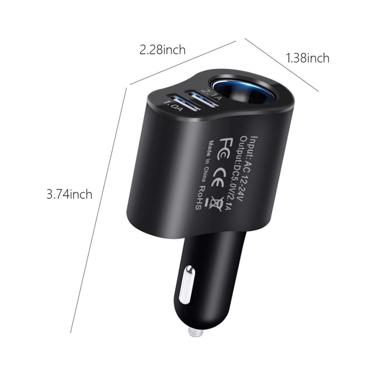 cigarette lighter mobile phone charger Adapter, USB Car Fast Charging Dual-Port Cargador What You Get. CAR CHARGER MOUNT DC LIGHTER