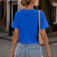 thumbnail image 5 of BODOAO Women's Crop Tee Shirts Crewneck Short Sleeve T-Shirts Pack Summer Casual Solid Slim Fit Active Workout Basic Plain Crop Tops Everyday Streetwear Apparel Blue L, 5 of 6