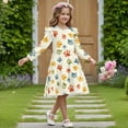 thumbnail image 3 of FKELYI Toddler Girl Long Sleeve Dresses Breathable A-Line Ruffle Trim Dress Dog Paw Print Soft Fall Outfits for Girls Patchwork Dresses, 7-8 Y, 3 of 6