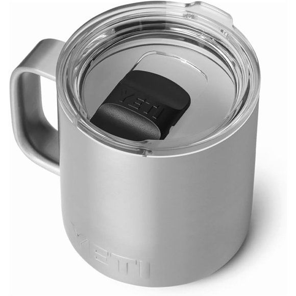 Rambler 10 oz Ceramic Lined Stackable Mug, Vacuum Insulated, Stainless Steel with MagSlider Lid, Stainless