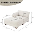 thumbnail image 2 of UIXE Oversized Corduroy Chaise Lounge and Ottoman, Right Armchair Chaise Lounge Indoor Furniture Living Room, Beige, 2 of 8