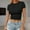 Black, variant on Duojiaj Women's Summer Pullover A Thin Round Neck Fashionable Short Sleeved Milk Silk Top Women's T-Shirts