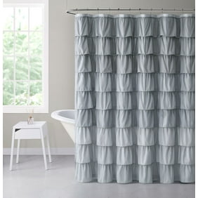 Gee Di Moda Gypsy Ruffled Shower Curtain White 70 Wide X 72 Long