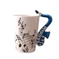 thumbnail image 4 of 240Ml, Music Ceramic Mug Cute Coffee Tea Milk Stave Mugs and Cups with Handle Novelty Gifts,Blue Saxophone, 4 of 5