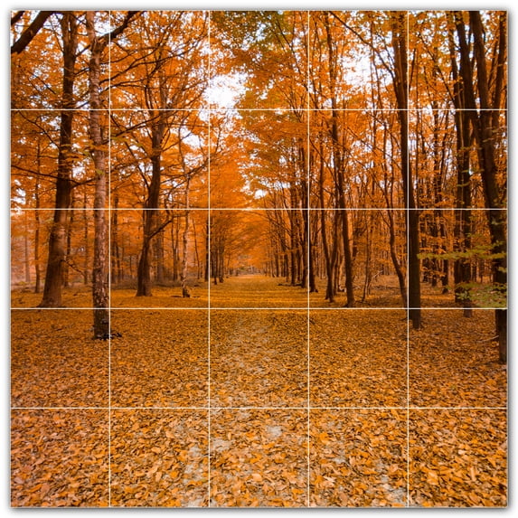 Picture-Tiles.com: Autumn Ceramic Tile Wall Mural WAL500030-55L. 40"W x 40"H using (25) 8" x 8" Ceramic Tiles-Satin Finish