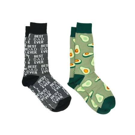 Men's Best Dad Ever Socks Grey and Avocados All-Over Print Food (Best Food Stocks Canada)