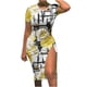thumbnail image 1 of Vestido de mujer sexy de verano de manga corta con cuello redondo y cordón estampado Fridja  bnh793, 1 of 4
