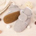 thumbnail image 4 of ZACPNCV Newborn Baby Cotton Booties Non-Slip Sole for Toddler Boys Girls Infant Winter Warm Fleece Cozy Socks Shoes Gray, 4 of 8
