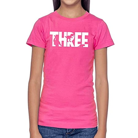 

7 ate 9 Apparel 3rd Birthday Shirt for Girls Dinosaur 3 Year Old Girl Birthday Girl Dino Three T-Shirt Kids Gift Hot Pink