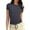 Dark Grey, variant on Aojekbee Women's Ribbed Tops Slim Fit Round Neck Short Sleeve Stretchy Solid Color Basic T-Shirts for Summer