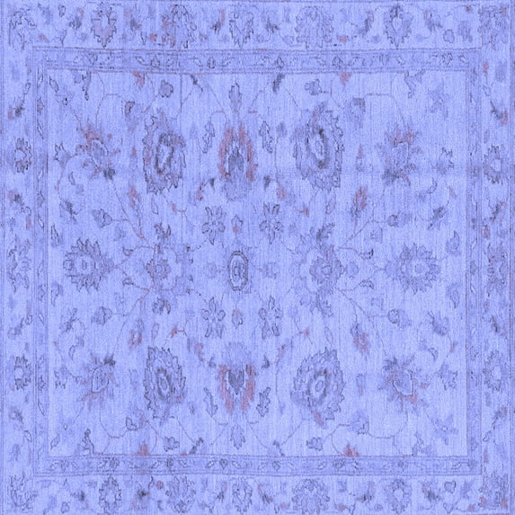 Ahgly Company Indoor Square Oriental Blue Traditional Area Rugs, 4' Square