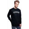 thumbnail image 2 of Daxton Retro Georgia Arch Font Long Sleeves T Shirt Soft Medium Weight Cotton Large Black Tee White Font, 2 of 2