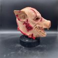 thumbnail image 3 of Máscaras de miedo para Halloween, disfraces de fiesta, máscara de cabeza de cerdo de terror, accesorios para disfraz de cosplay de animales, máscara de látex, 3 of 5