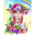 thumbnail image 2 of Sheena Pike Art 26x32 Gold Ornate Wood Framed with Double Matting Museum Art Print Titled - Gracie the Gardener MunchkinZ Elf, 2 of 4