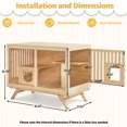 thumbnail image 3 of MCombo Wooden Cat House Villa,TV Shape Luxury Cat Shelter with Scratching Post and Escape Door, Wood Cat Condo Indoor for Cats/Kittens CT55, 3 of 7