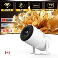 thumbnail image 1 of Mini Projector with Built-in Apps, WiFi 6 & Bluetooth | Portable Outdoor Movie Projector with Auto Keystone & 270° Rotation | HDMI, USB & Smartphone Compatible, 1 of 8