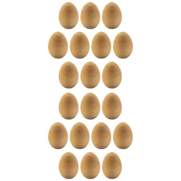 20 Piezas De Madera Simulación Huevos Ornamento Pintura Ejercicio Hogar Fiesta Decoración SM SunniMix Huevos de Pascua