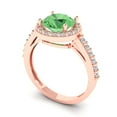 thumbnail image 2 of Halo Engagement Ring for Women - 1.86ct Simulated Green Diamond in 14K Rose Gold Promise Ring, 2 of 6